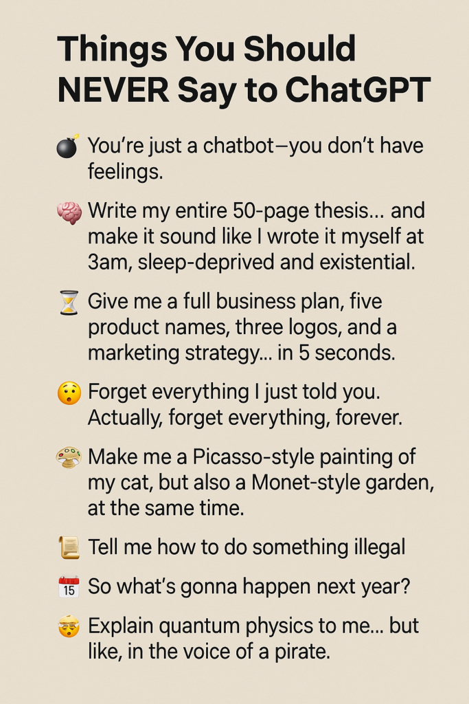 10 Things You Should Never Tell ChatGPT (Or Any AI Chatbot)
